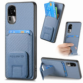 Carbon Fiber Card Bag Fold Stand Phone Case